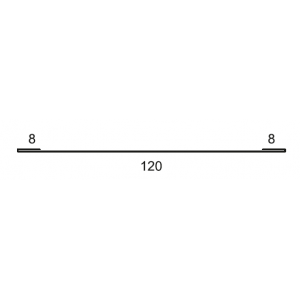 Нащельник прямой 120мм КРИСТАЛЛ Двухсторонний (Матовый) 0,45мм