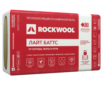 Плита ROCKWOOL Лайт Баттс 37кг/м3 600*1000*50(10шт/уп  6м2  0,3м3)