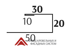 J-профиль 20*30 (Под вагонку/Софит) ПЭП NORD - Сибирь (Односторонний, глянцевый) 0,5мм в пленке