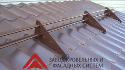 Снегозадержатель трубчатый Русь Premium (оцинкованный) для м/ч, г/ч, профнастила (4 опоры) 3м Цинк