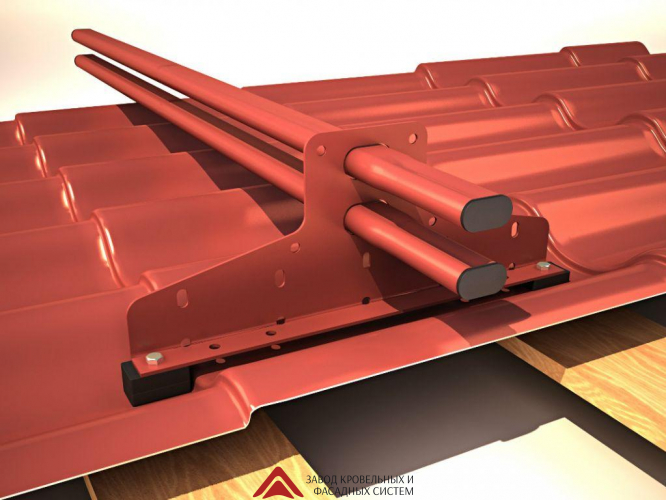 Снегозадержатель трубчатый D-bork для м/ч, г/ч, профнастила (4 опоры) 3м Цинк