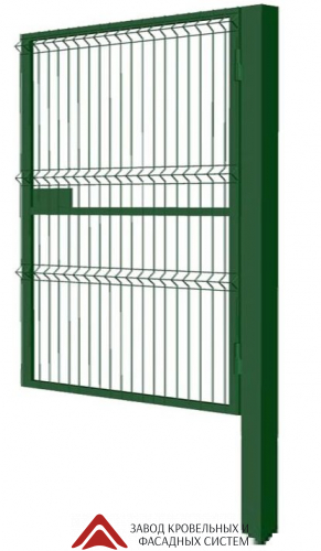 Калитка панель 3D профильная труба 40*20, ш-1000мм, В-1700мм со столбом 80*80*3000, Откр. нар. прав