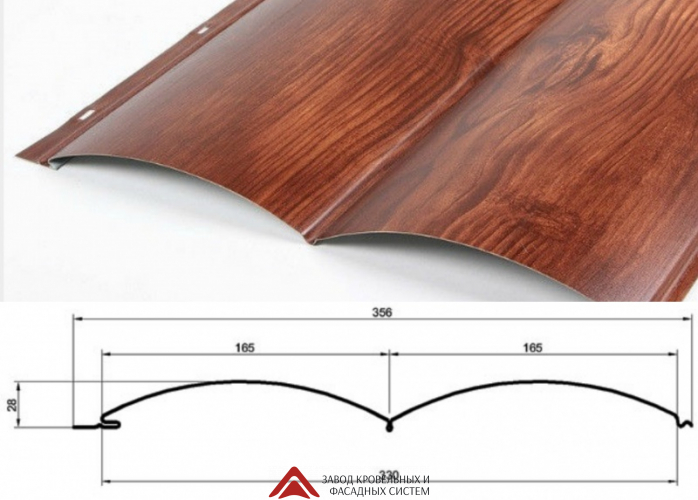 Сайдинг металлический Woodstock-28*330 (ECOSTEEL Matt-0.5) (МП)