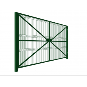 Ворота распашные панель 3D профил. труба 40*20, ш-4500мм, В-1600мм, столбы 80*80*3000 откр.наружу