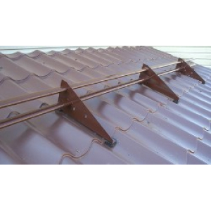 Снегозадержатель трубчатый Русь Premium (оцинкованный) для м/ч, г/ч, профнастила (4 опоры) 3м Цинк