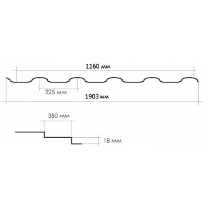 Металлочерепица California ПЭ NORD - Сибирь (Односторонний, глянцевый) 0,5мм