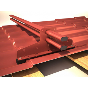 Снегозадержатель трубчатый D-bork для м/ч, г/ч, профнастила (4 опоры) 3м Цинк