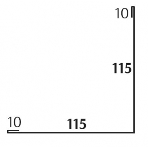 Угол наружный 115*115 для сайдинга KRISTAL Matt - Кристал (Односторонний, матовый) 0,5мм