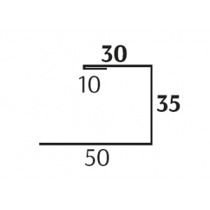 J-профиль 35*30 (Под бревно) КРИСТАЛЛ (Односторонний, матовый) 0,5мм 